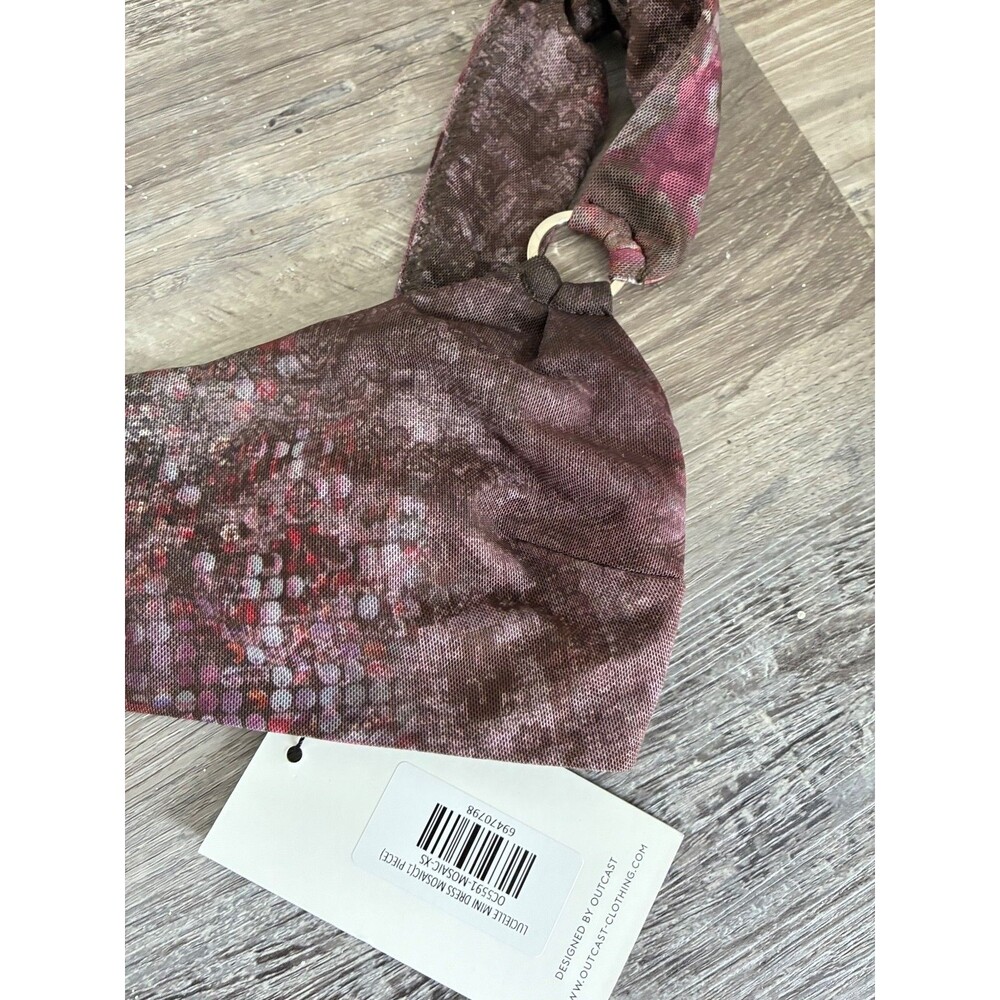 Outcast Lucielle Mini Dress XS Cut Out Mosaic Print NWT - Picture 4 of 8